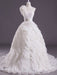 Ivory Ball Gown One-Shoulder Flower Court Train Wedding Dress 