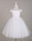 Flower Girl Dress Ivory Lace Cap Sleeves Tutu Dress Bateau Knee Length Short Kids Party Dresses