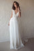 Ivory Cap Sleeve V Neck Beach Boho Appliques Wedding Dress - Wedding Dresses
