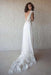 Ivory Cap Sleeve V Neck Beach Boho Appliques Wedding Dress - Wedding Dresses