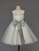 Ivory Flower Girl Dress With Bow Sash Chiffon Satin