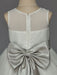Ivory Flower Girl Dress With Bow Sash Chiffon Satin
