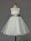 Ivory Flower Girl Dress With Bow Sash Chiffon Satin