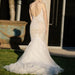 Ivory Mermaid Backless Spaghetti Straps Court Train Lace Tulle Wedding Dress - Wedding Dresses