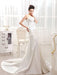 Ivory Mermaid Court Train Bridal Wedding Dress with Strapless
