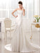 Ivory Mermaid Court Train Bridal Wedding Dress with Strapless