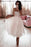 Ivory Spaghetti Strap Tea Length Starry Tulle Homecoming Party Dress - Prom Dresses