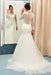 Ivory Sweep Train Applique Tulle Long Sleeves Elegant Wedding Dress - Wedding Dresses