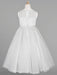 Flower Girl Dresses Ivory Tulle Jewel Neck Sleeveless A-Line Beaded Kids Social Party Dresses