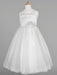 Flower Girl Dresses Ivory Tulle Jewel Neck Sleeveless A-Line Beaded Kids Social Party Dresses