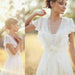Ivory V Neck Chiffon Boho Unique Cap Sleeves Beach Wedding Dress - Wedding Dresses