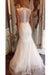 Ivory V Neck Sleeveless Mermaid Long Tulle Wedding Dress - Wedding Dresses