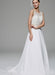 Ivory Wedding Dress Illusion Rhinestone Lace Satin Wedding Gown