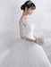 Ivory Wedding Dress Lace Applique Illusion Sweetheart Backless Half Sleeve A Line Chapel Train Bridal Dress