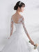 Ivory Wedding Dress Lace Applique Illusion Sweetheart Backless Half Sleeve A Line Chapel Train Bridal Dress