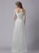 Ivory Wedding Dress Off-The-Shoulder Sash Rhinestone Wedding Gown