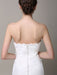 Ivory Wedding Dress Strapless Tiered Flowers Lace Wedding Gown