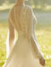 Ivory Wedding Dresses With Court Train A Line Long Sleeves Lace V Neck Bridal Gowns