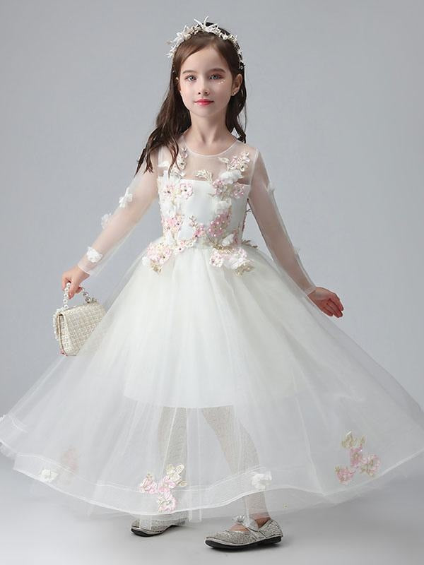  TOOWOOT Princess Girls Pageant Dress Ball Gown Beaded Applique  Tulle Flower Girl Dresses for Party: Clothing, Shoes & Jewelry