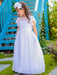 Jewel Neck Pleated Sleeveless Flower Girl Dresses Formal Kids Pageant Dresses

