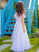 Jewel Neck Pleated Sleeveless Flower Girl Dresses Formal Kids Pageant Dresses
