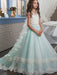 Flower Girl Dresses Jewel Neck Sleeveless Butterfly Detachable Wrap Formal Kids Pageant Dresses