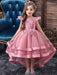 Flower Girl Dresses Jewel Neck Tulle Sleeveless With Train Princess Silhouette Bows Kids Social Party Dresses