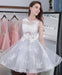 Knee-length Sleeveless Short Homecoming A-line Lace Appliques Tulle Party Dresses - Prom Dresses