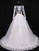Lace Appliques Pearls Long Sleeves Wedding Dresses - wedding dresses