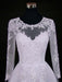Lace Appliques Pearls Long Sleeves Wedding Dresses - wedding dresses