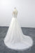 Lace-up V-neck Appliques Tulle A-line Wedding Dress - Wedding Dresses