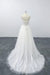 Lace-up V-neck Appliques Tulle A-line Wedding Dress - Wedding Dresses