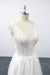 Lace-up V-neck Appliques Tulle A-line Wedding Dress - Wedding Dresses