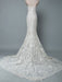 Lace Wedding Dress Mermaid Sweetheart Strapless Sleeveless Floor Length With Train Bridal Dresses