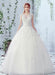 Lace Wedding Dress Scoop Neck Sleeveless Satin Net Lace Up Bridal Dress With Beads