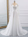 Lace Wedding Dresses 2021 chiffon v neck a line long sleeve lace applique beach wedding bridal dress with train free customization