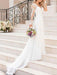 Lace Wedding Dresses 2021 chiffon v neck a line long sleeve lace applique beach wedding bridal dress with train free customization