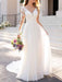 Lace Wedding Dresses 2021 chiffon v neck a line long sleeve lace applique beach wedding bridal dress with train free customization