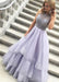 Lavender Sleeveless Scoop Tiered Tulle with Beads Prom Long Formal Dress - Prom Dresses