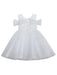 Light Pink Flower Girl Dresses Jewel Neck Polyester Short Sleeves Knee-Length A-Line Flowers Kids Party Dresses