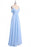 Light Sky Blue Off Shoulder Spaghetti Strap Chiffon Dresses Floor Length Formal Dress - Prom Dresses