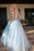 Light Sky Blue Sparkly Prom Charming Sleeveless V Neck Formal Dress - Prom Dresses