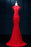 Long Pretty Red Lace Pretty Split Mermaid Prom Evening Dresses - Prom Dresses