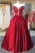 Long Sleeve Ball Gowns Red Stain Prom Dresses with Appliques Wedding Party Dress - Prom Dresses