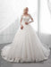 Long Sleeves Lace Ball Gown Wedding Dresses - Ivory / Floor Length - wedding dresses