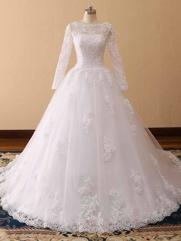 Sleeves Lace Beautiful Long Sleeve Wedding Gowns 2020 - Bridelily