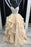 Luxurious Straps V-neck Beading Bodice Tulle Long Prom Dress with Layers - Prom Dresses