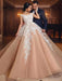 Luxury Appliques Lace-Up Ball Gown Wedding Dresses - As Picture / Floor Length - wedding dresses