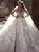 Luxury Long Sleeve V Neck Royal Ball Gown Wedding Dresses - wedding dresses