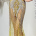 Luxury Mermaid Bridal Gown Sparkly Crystal Floral Wedding Dress with Train - As Picture / Floor Length - wedding dresses